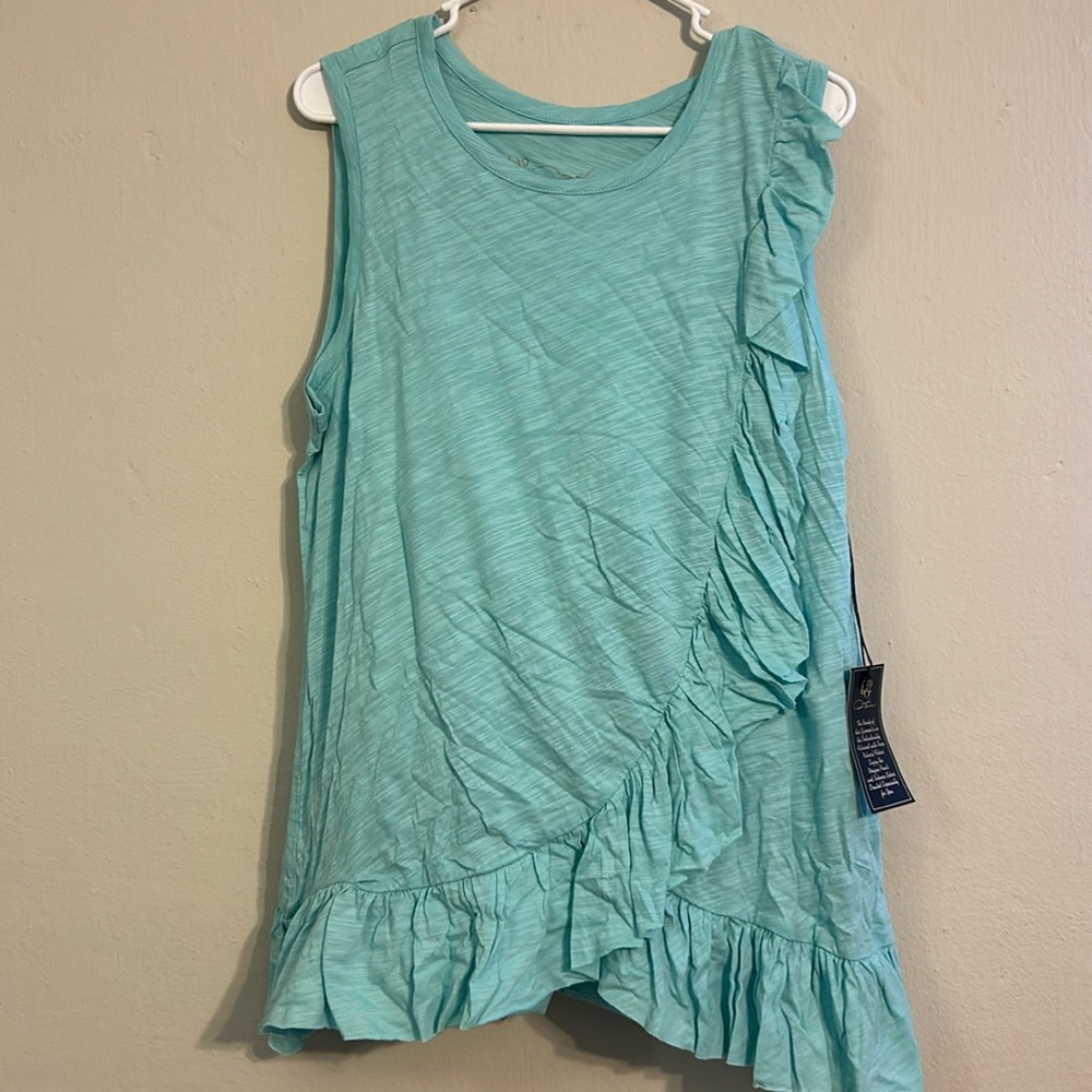 DG2 blue ruffle tank